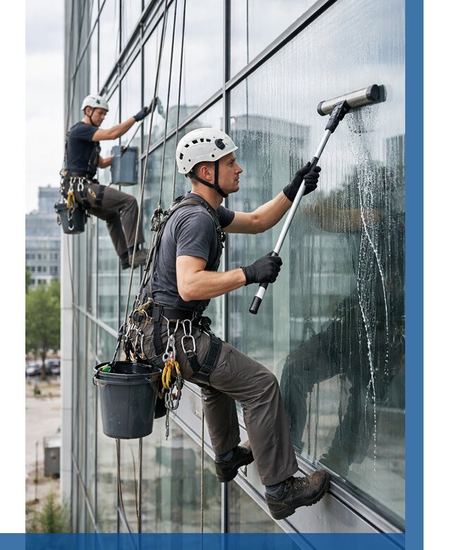 Мойка витражей альпинистами в Уссурийске от 722 р. под ключ|ВЫСОТНИК-Сср