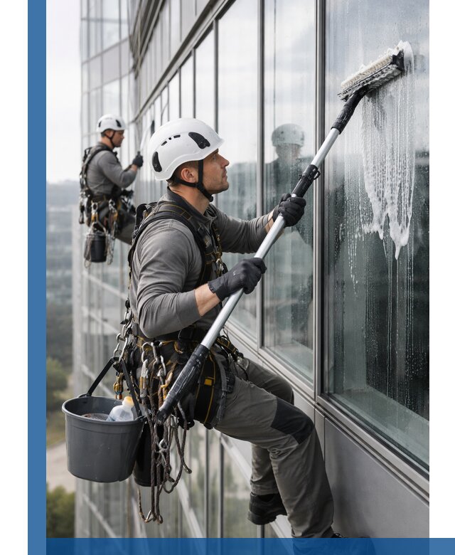 Высотная мойка сплошного остекления с выездом в Уссурийске