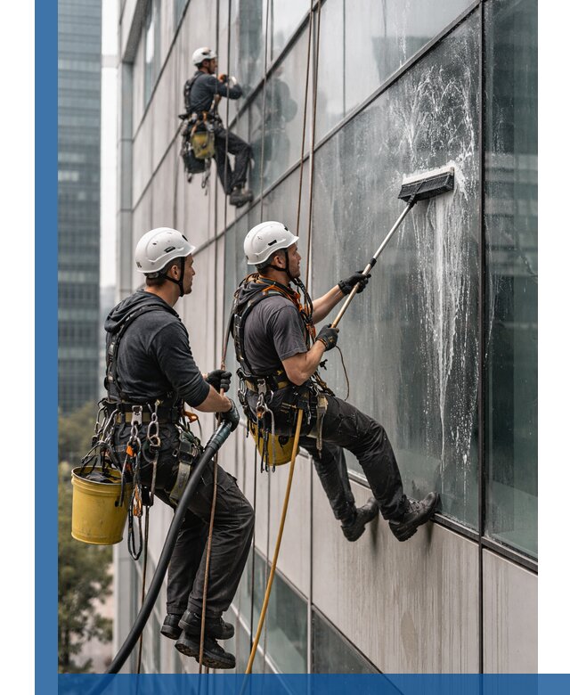 Профессиональная высотная мойка фасадов зданий в Уссурийске