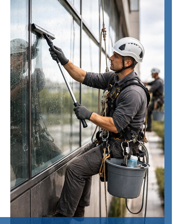 Мойка стеклянных фасадов в Уссурийске от 206 р. | ВЫСОТНИК-Сср
