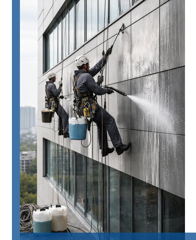 Профессиональная мойка вентилируемых фасадов в Уссурийске