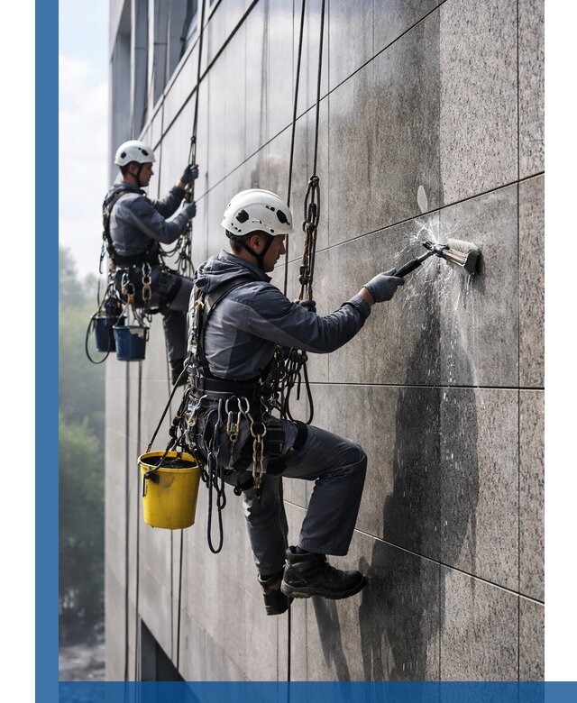 Профессиональная мойка фасада из керамогранита в Уссурийске