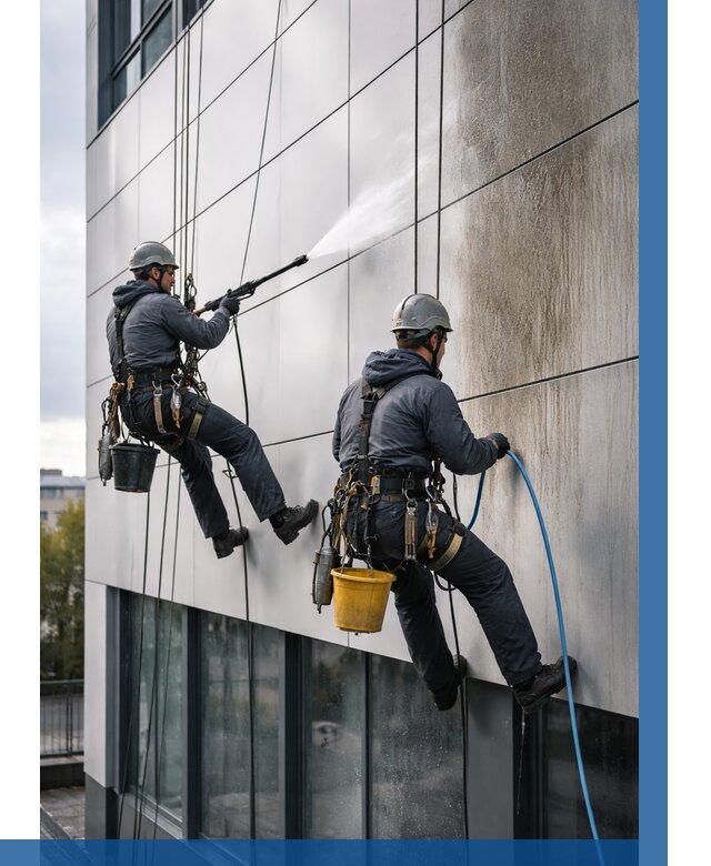 Мойка фасада из композита в Уссурийске по цене от 309 р. | ВЫСОТНИК-Сср