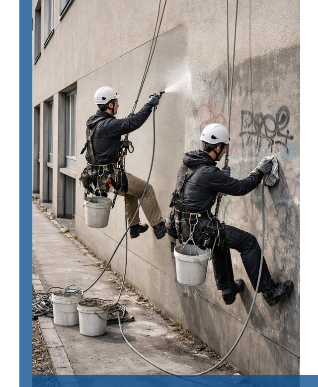 Антиграффити покрытие фасада с защитой от надписей в Уссурийске