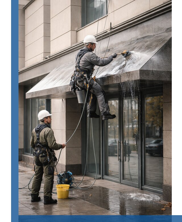 Профессиональная мойка козырьков и навесов в Уссурийске