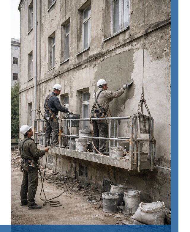 Капитальный ремонт фасада в Уссурийске от 4330 р. | ВЫСОТНИК-Сср