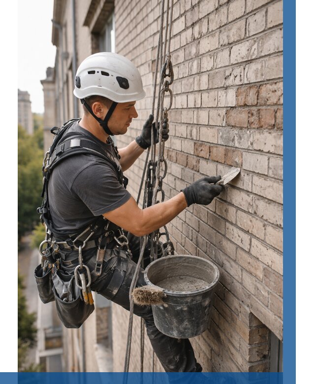 Ремонт кирпичной кладки фасада в Уссурийске от 1856 р. | ВЫСОТНИК-Сср