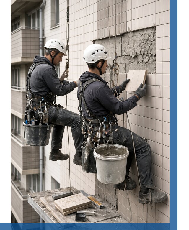 Ремонт облицовки фасада плиткой в Уссурийске от 1856 р. | ВЫСОТНИК-Сср