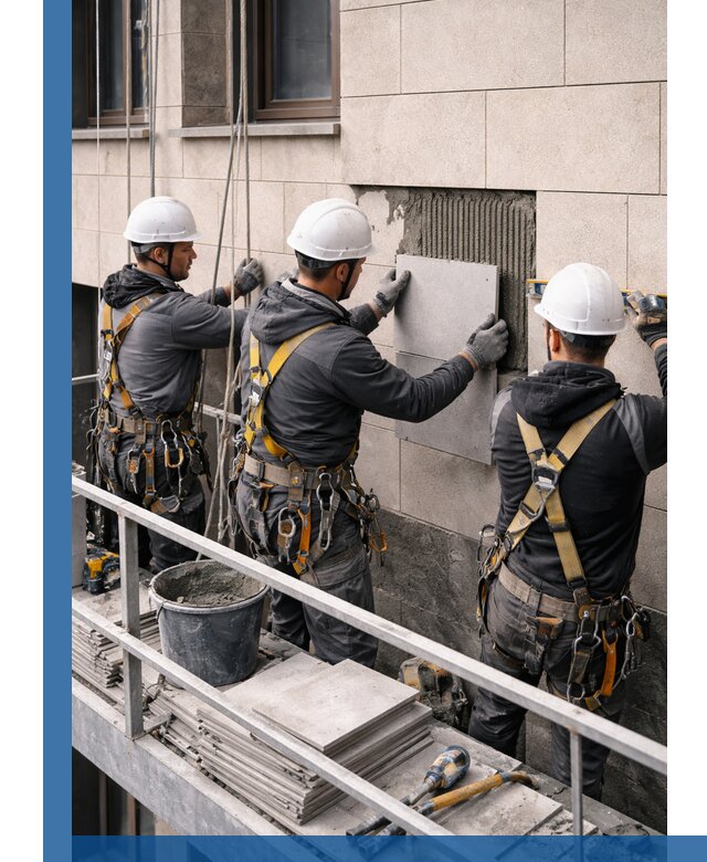 Ремонт облицовки фасада плиткой в Уссурийске с гарантией