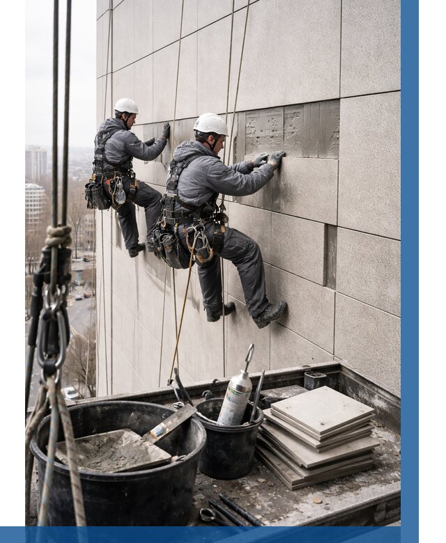 Ремонт фасада из керамогранита в Уссурийске от 2578 р. | ВЫСОТНИК-Сср