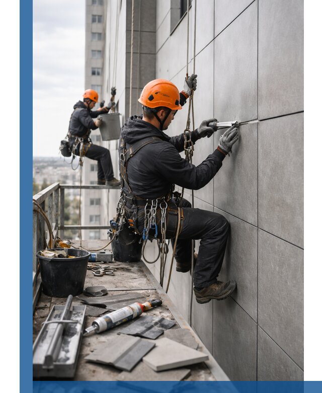 Профессиональный ремонт фасада из керамогранита в Уссурийске