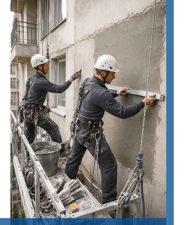 Штукатурка фасада на высоте в Уссурийске от 928 р. | ВЫСОТНИК-Сср