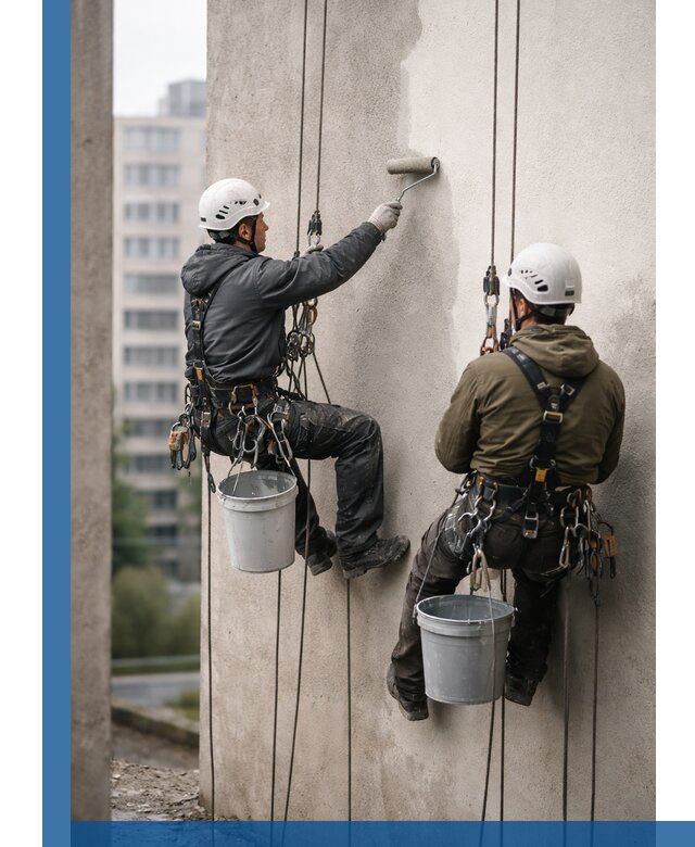 Покраска фасадов высотными альпинистами в Уссурийске с гарантией