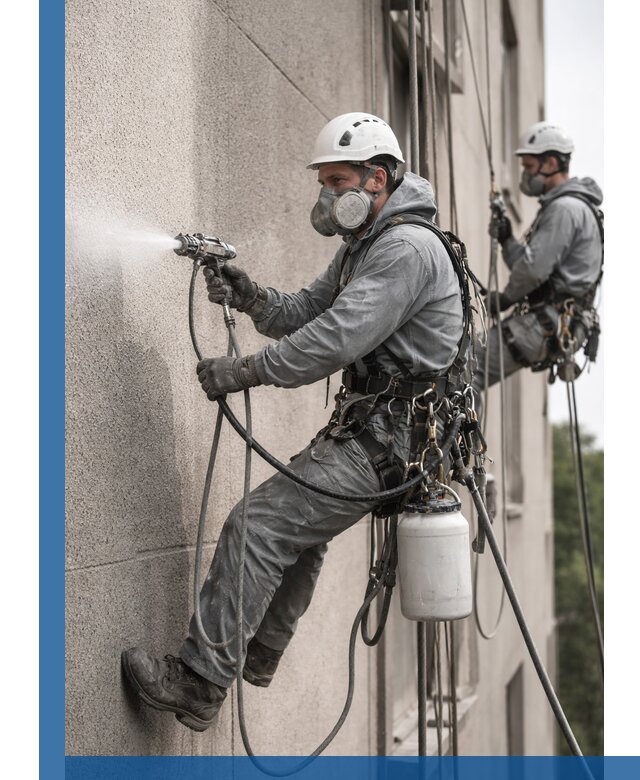 Безвоздушная покраска фасадов зданий в Уссурийске профессионально