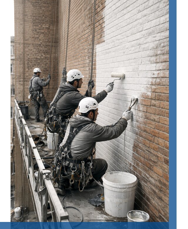 Покраска кирпичного фасада в Уссурийске от 361 р. | ВЫСОТНИК-Сср