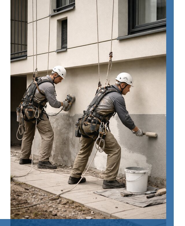 Окраска цоколя здания в Уссурийске от 464 р. под ключ | ВЫСОТНИК-Сср