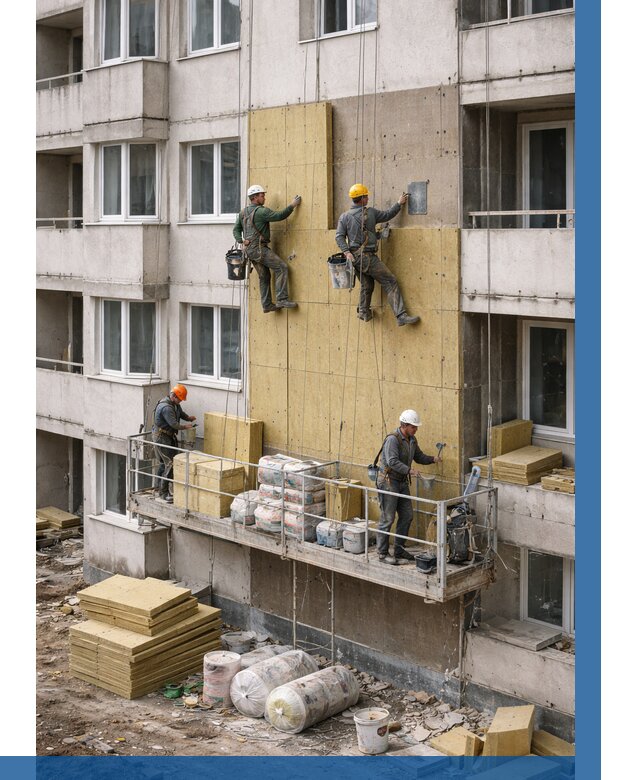 Утепление фасада минватой в Уссурийске от 1547 р. | ВЫСОТНИК-Сср