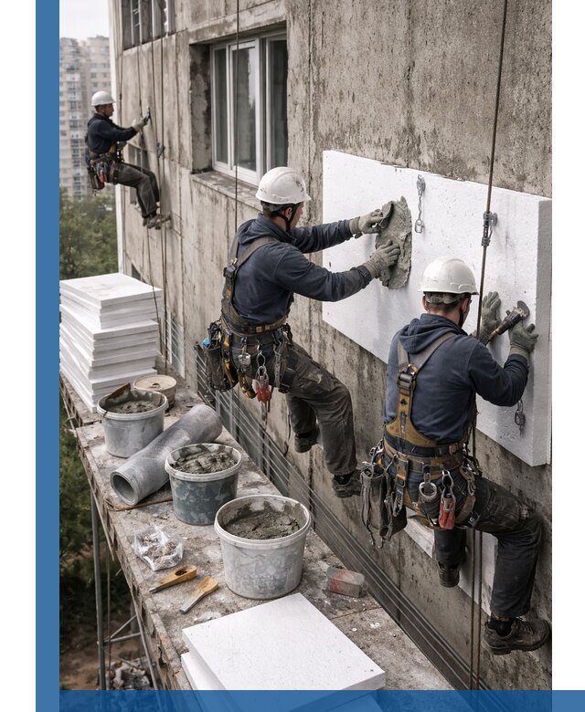 Утепление фасада пенополистиролом в Уссурийске под ключ