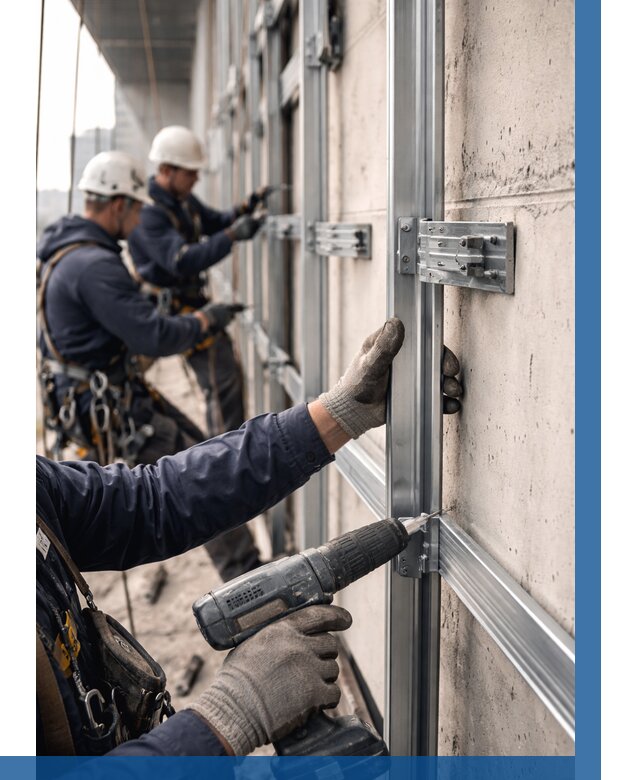 Монтаж подсистемы вентфасада в Уссурийске от 876 р. | ВЫСОТНИК-Сср