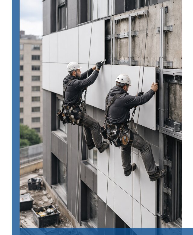 Монтаж композитных панелей фасада в Уссурийске под ключ