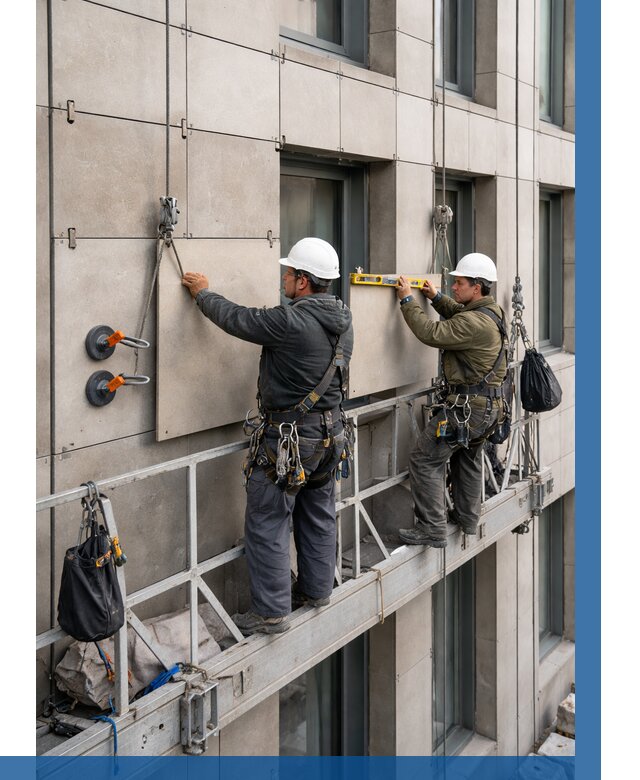 Монтаж керамогранита на фасад в Уссурийске от 2578 р. | ВЫСОТНИК-Сср