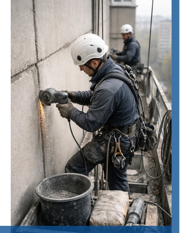 Штробление межпанельных швов в Уссурийске от 1237 р. | ВЫСОТНИК-Сср