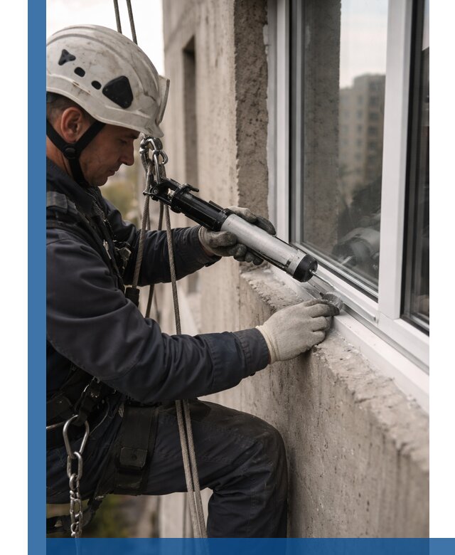 Герметизация оконных швов снаружи в Уссурийске профессионально