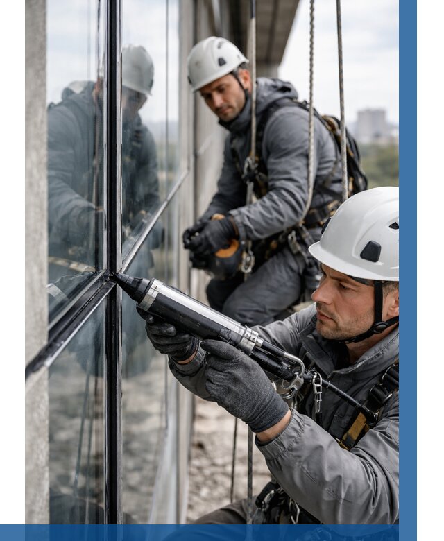 Герметизация витражных швов в Уссурийске от 670 р. | ВЫСОТНИК-Сср