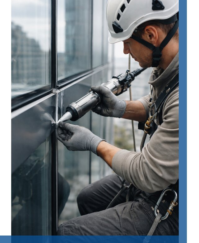 Герметизация стыков витража в Уссурийске от 1237 р. | ВЫСОТНИК-Сср