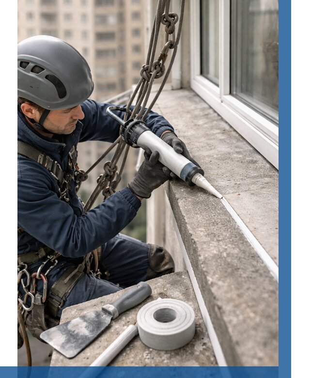 Герметизация балконного козырька в Уссурийске от 4640 р. | ВЫСОТНИК-Сср