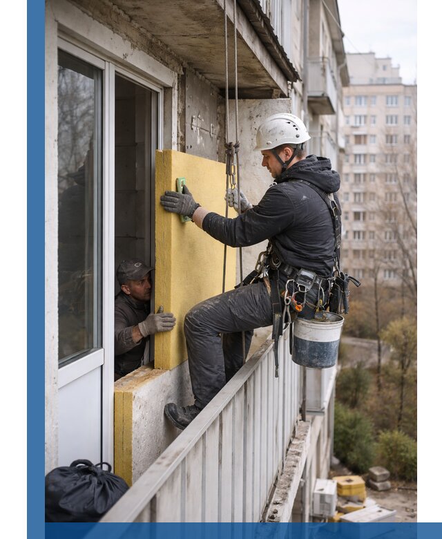 Профессиональное утепление балкона снаружи в Уссурийске под ключ