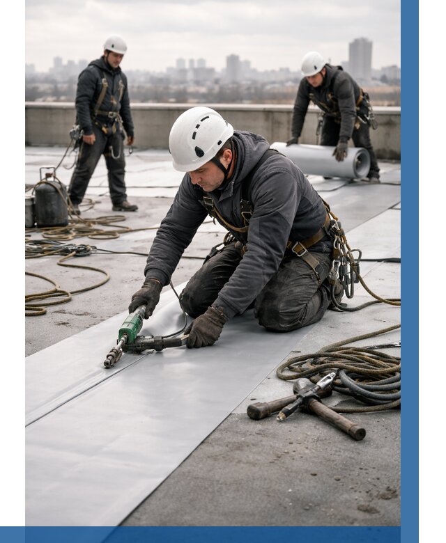 Ремонт мембранной кровли в Уссурийске от 1856 р./м2 | ВЫСОТНИК-Сср