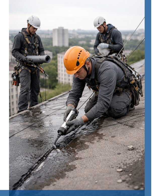 Устранение протечек кровли в Уссурийске от 12372 р. | ВЫСОТНИК-Сср