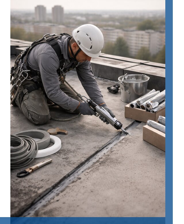 Герметизация швов кровли в Уссурийске от 464 р./м2 | ВЫСОТНИК-Сср