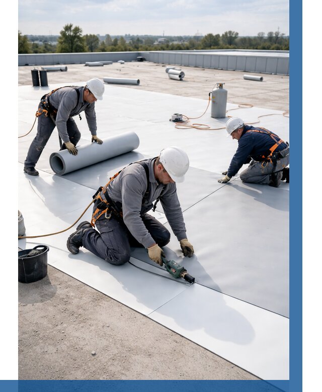 Монтаж мембранной кровли под ключ в Уссурийске от 1237 р. | ВЫСОТНИК-Сср