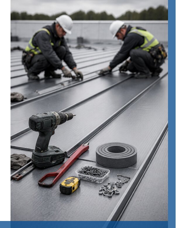 Монтаж фальцевой кровли в Уссурийске от 1856 р. | ВЫСОТНИК-Сср