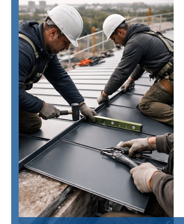 Монтаж фальцевой кровли в Уссурийске для промышленных зданий