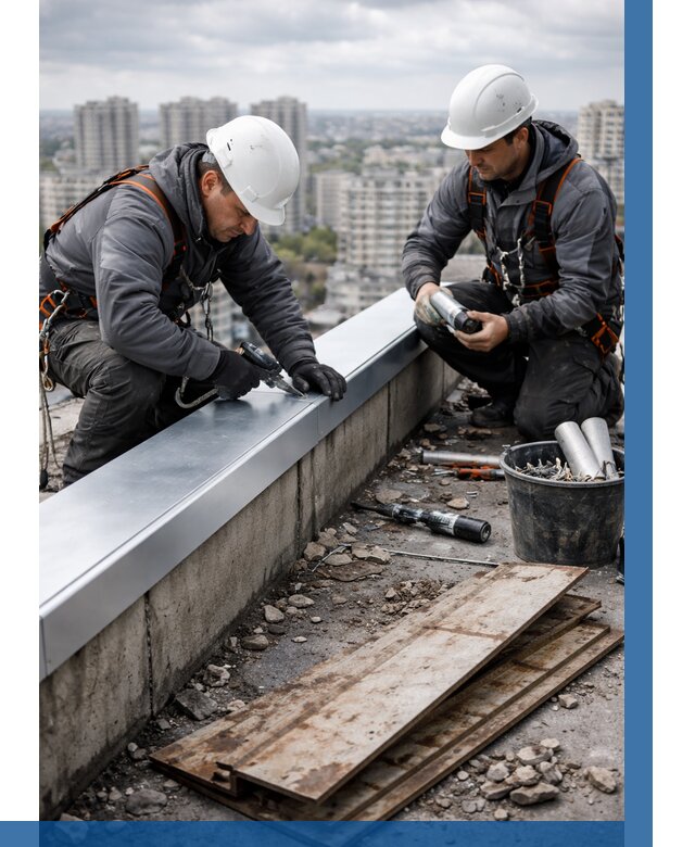 Замена парапетных крышек под ключ в Уссурийске от 1237 р. | ВЫСОТНИК-Сср