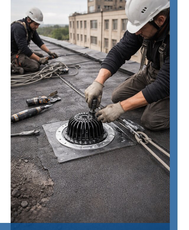 Установка водосточных воронок в Уссурийске цена от 3609 р. | ВЫСОТНИК-Сср