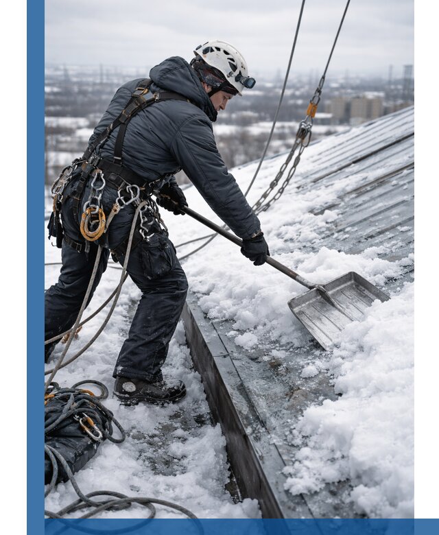 Профессиональная очистка кровли от снега и наледи в Уссурийске