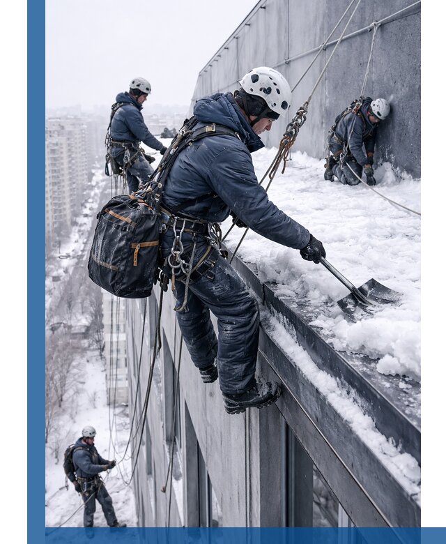 Абонентское обслуживание кровли зимой в Уссурийске регулярный уход