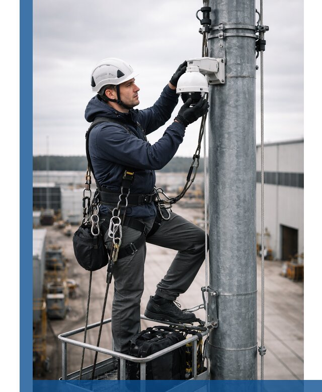 Профессиональная установка видеокамер на мачте в Уссурийске