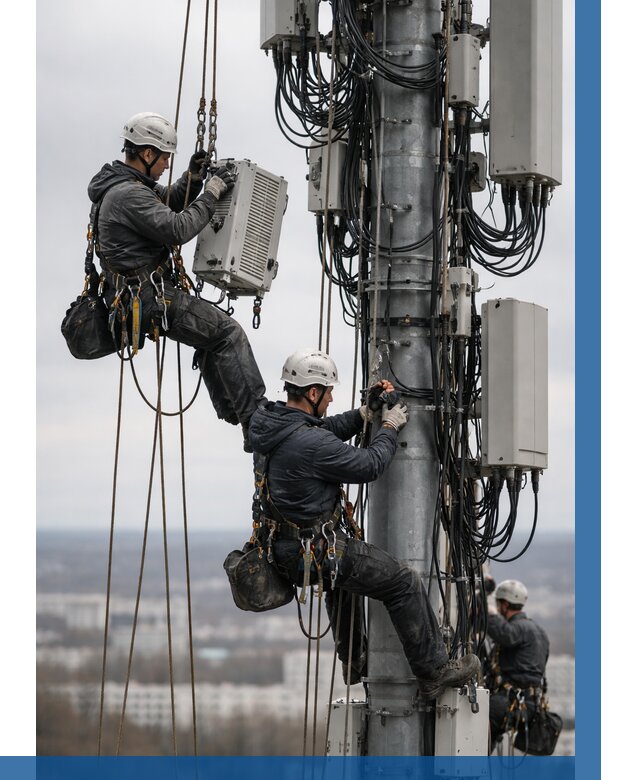 Монтаж оборудования связи на мачте в Уссурийске от 7733 р. | ВЫСОТНИК-Сср