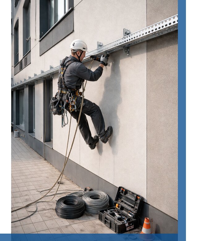 Монтаж кабельных лотков на фасаде в Уссурийске от 1237 р. | ВЫСОТНИК-Сср