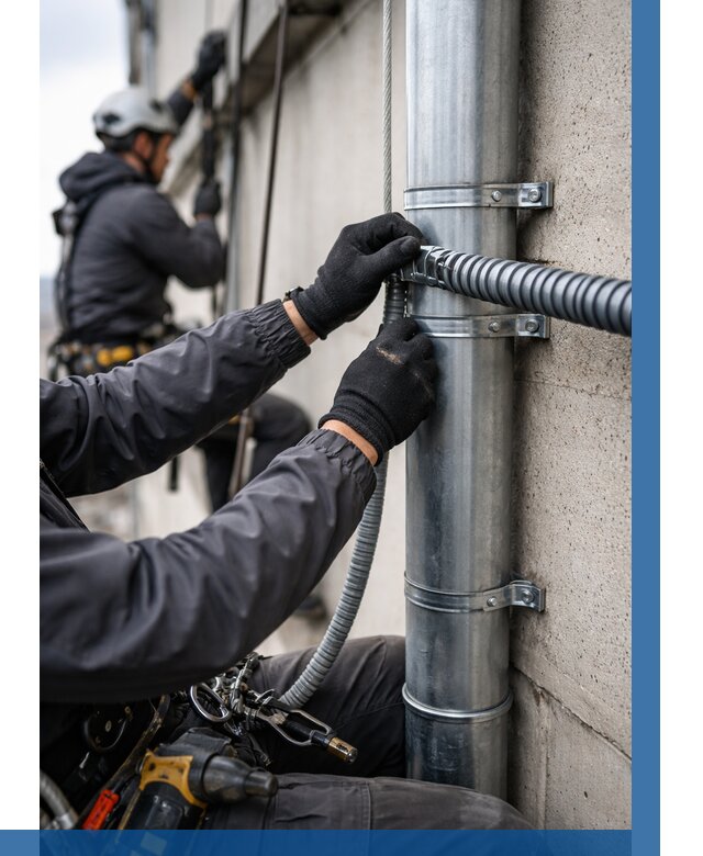 Монтаж гофры для кабеля в Уссурийске от 309 р. | ВЫСОТНИК-Сср