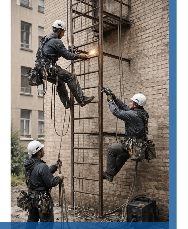 Ремонт пожарной лестницы в Уссурийске от 7733 р. | ВЫСОТНИК-Сср