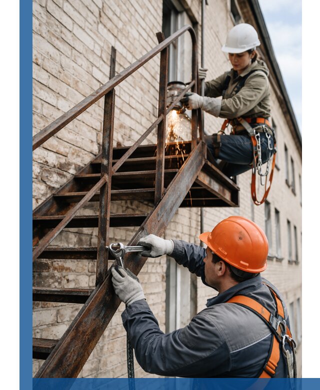 Ремонт и восстановление пожарных лестниц с выездом в Уссурийске