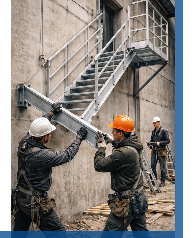 Монтаж металлических лестниц в Уссурийске от 15465 р. | ВЫСОТНИК-Сср