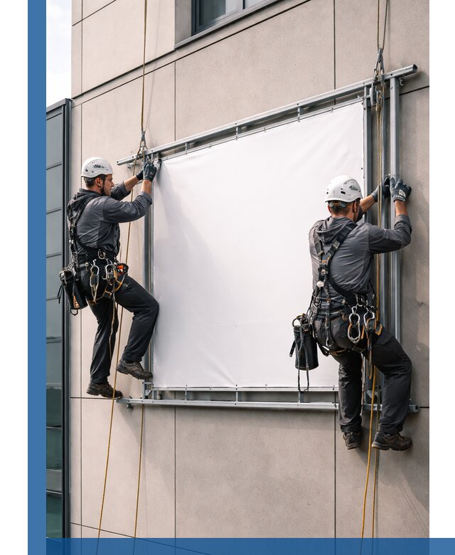 Монтаж наружной рекламной вывески в Уссурийске под ключ