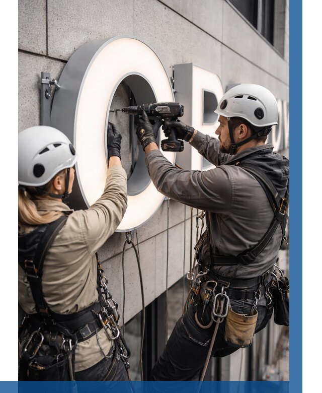 Монтаж световых букв в Уссурийске от 3093 р. под ключ ВЫСОТНИК-Сср